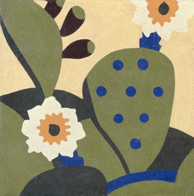 West Texas room tile depicting cactus plants, c.1936 by American School